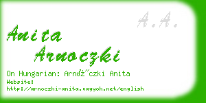 anita arnoczki business card